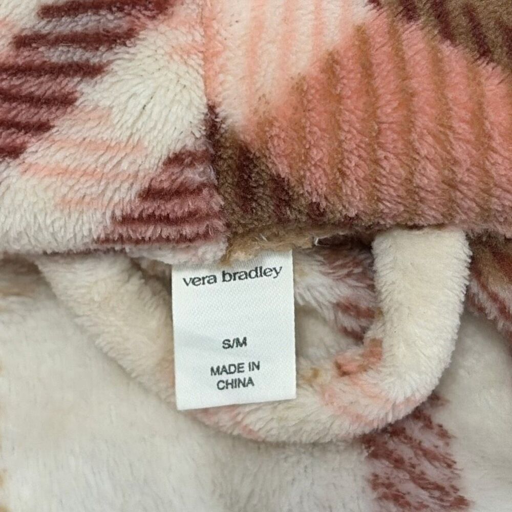 NWOT Vera Bradley Women's Fleece Robe Venetian Plaid Neutral - Picture 5 of 8